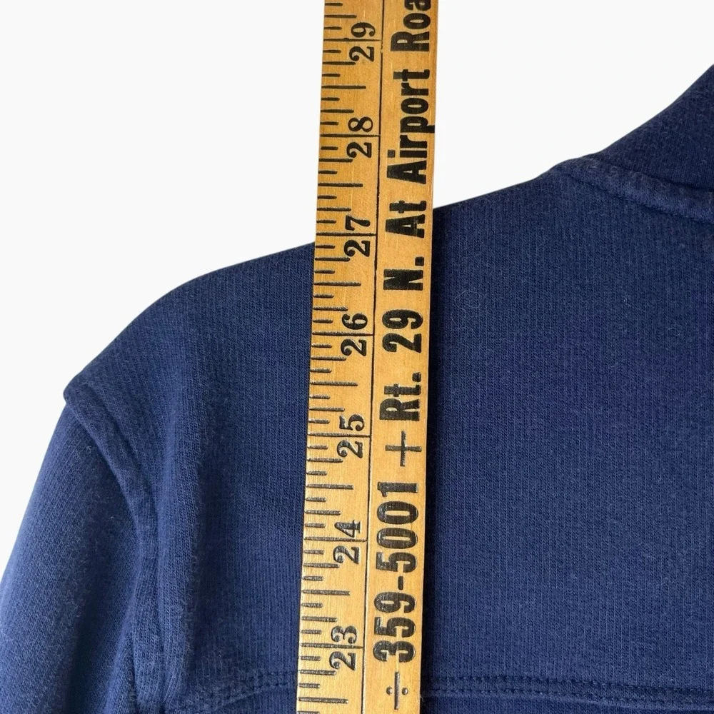 BANANA REPUBLIC 1/4 Zip Sweater Men's‎ Large Blue Preppy Striped Nautical Cotton